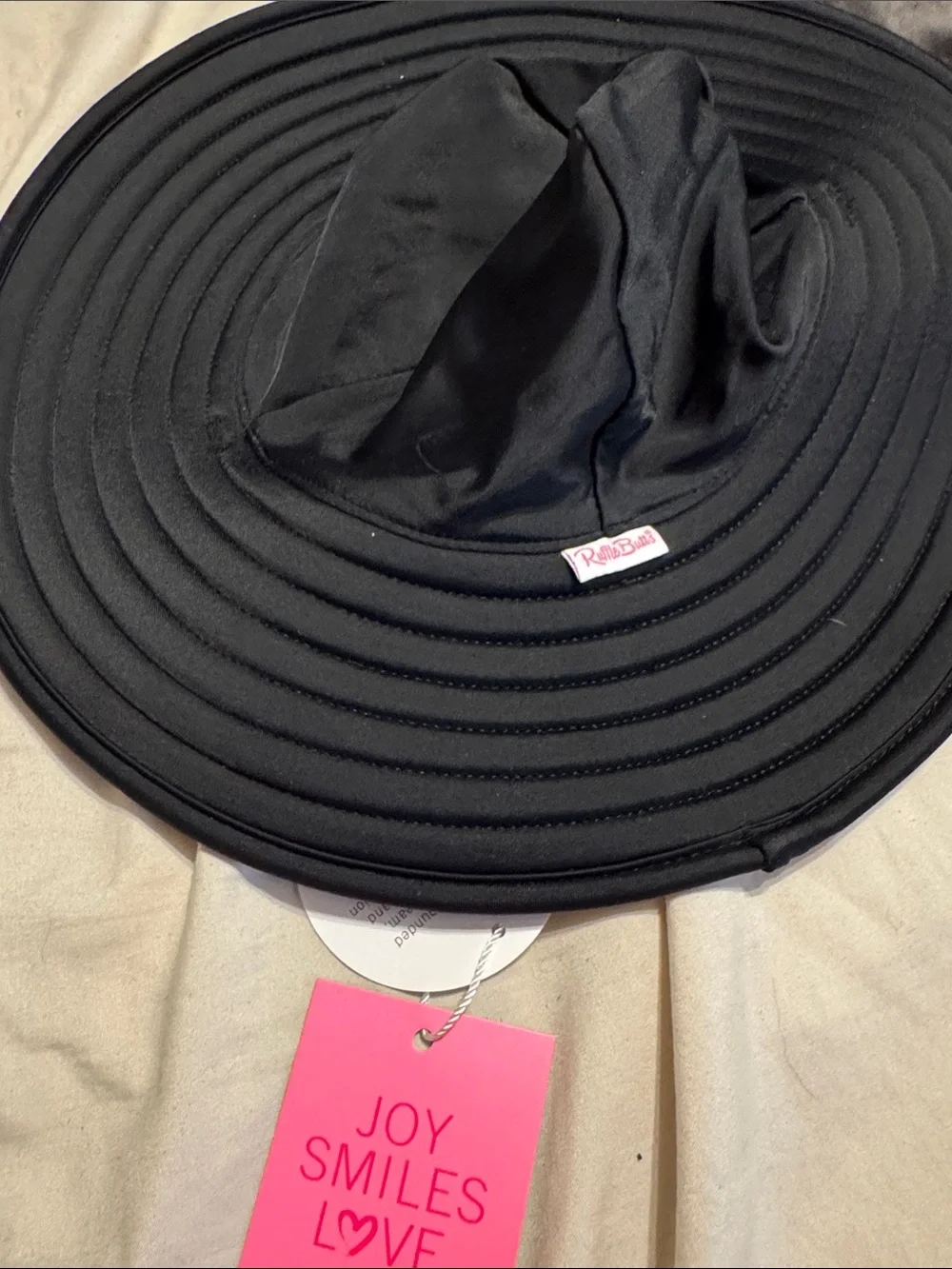 Ruffle butts Black Wide-Brim Packable Sun Hat